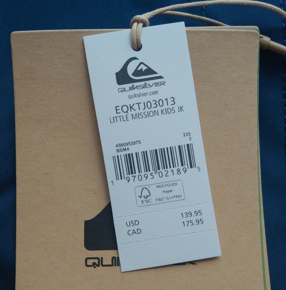 Quiksilver NEW Little Mission Snow Jacket Pyramid Blue - Picture 11 of 11